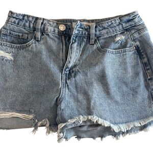 YMI Distressed Light Blue Denim Cutoff Shorts